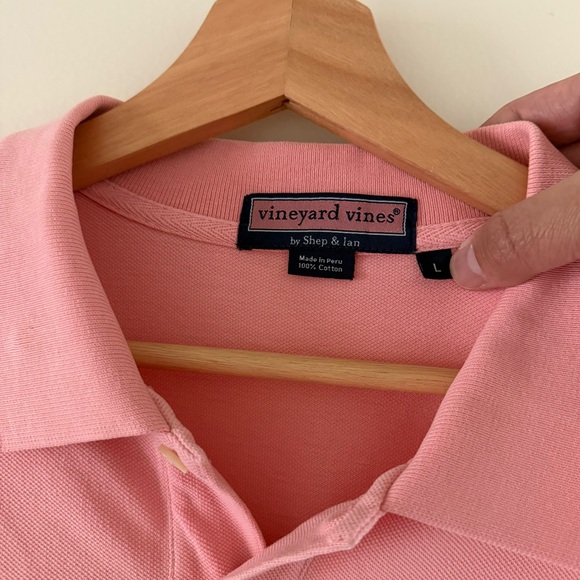 Vineyard Vines Classic Polo Shirt Men’s L Pink Whale Logo Cotton Short Sleeve - Picture 3 of 6